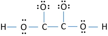 Mark lone pairs on atoms in oxalic acid
